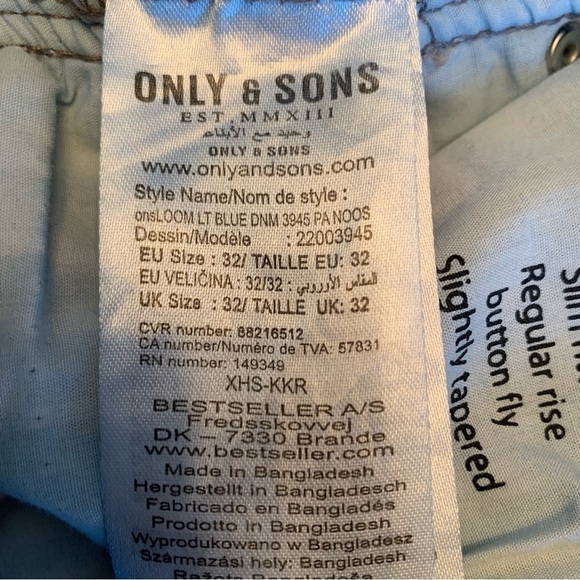 ONLY & Sons slim fitted regular rise button fly softly tapered Jeans - Picture 12 of 13